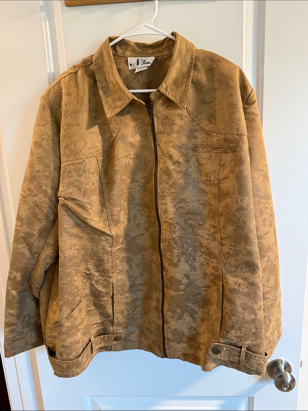 N Touch Tan Lightweight Suede-Look Shirt Jacket